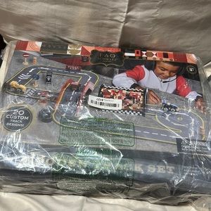 FAO Schwarz Toy Wood Race Circuit Wooden Track Set.